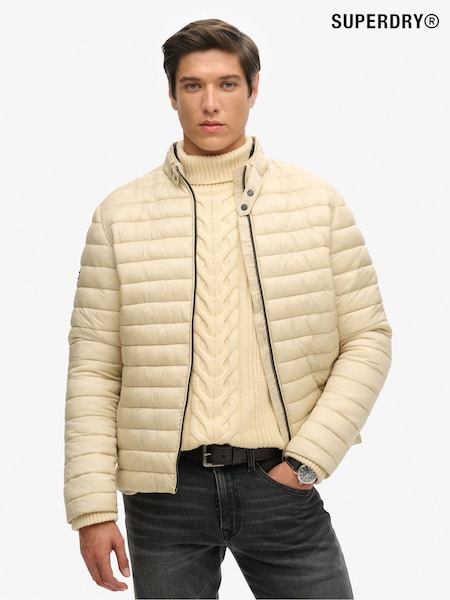 Superdry Nude 100% Cotton Lightweight Short Puffer Jacket (AP4664) | ₪503