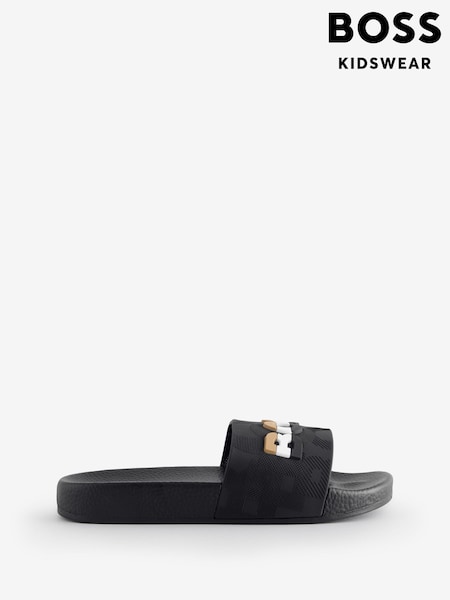 BOSS Black Logo Sliders With Touch Fastening (AP4725) | INR 7,525
