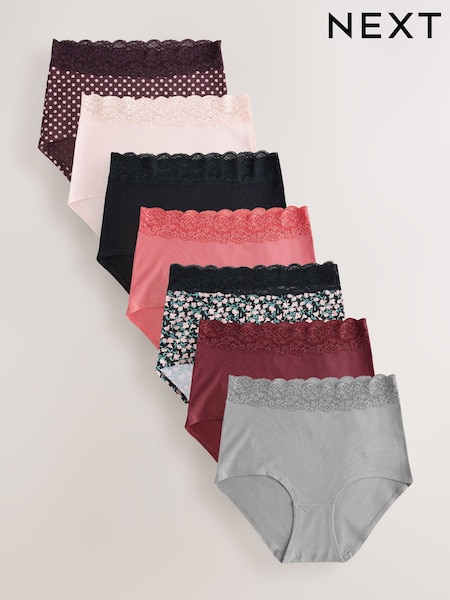 Печатное пятно - Cotton and Lace Knickers 7 Pack (AP4993) | €31