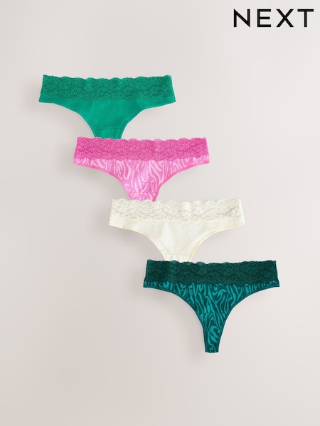 С рисунком "зебра" - Lace Knickers 4 Pack (AP4996) | €16