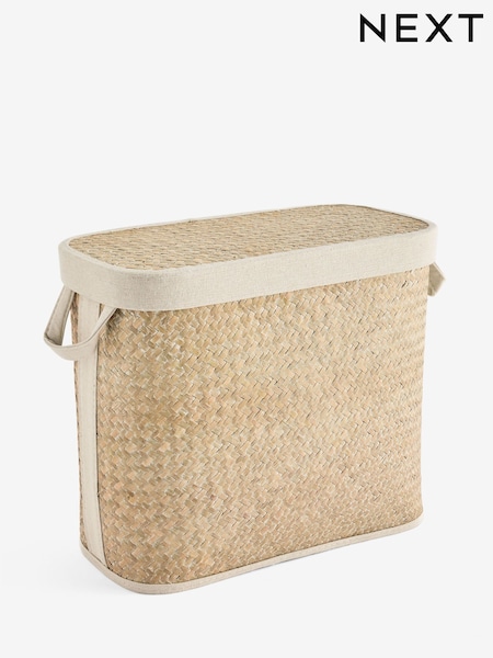 Neutral Herringbone Slim Storage Basket (AP5029) | €36