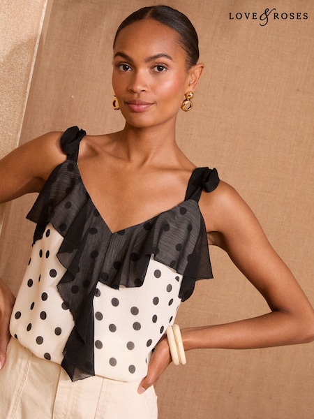 Norsunluupiste - Love & Roses Röyhelö Detail Cami (AP5096) | €50