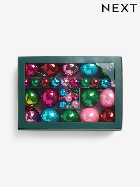 50 Pack Brights Shatterproof Christmas Baubles (AP5099) | €18