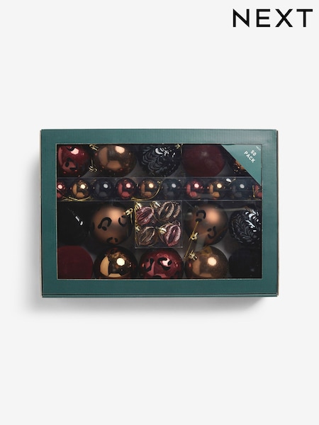 50 Pack Animal Burgundy Shatterproof Christmas Baubles (AP5108) | €18
