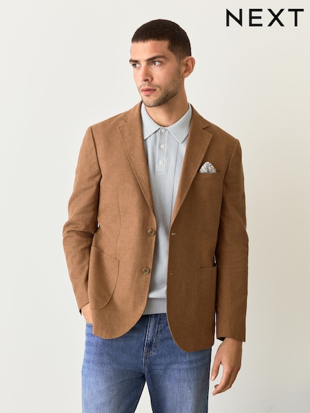 Tobacco - Măsură regular - Blazer texturat Blend in (AP5211) | 534 LEI
