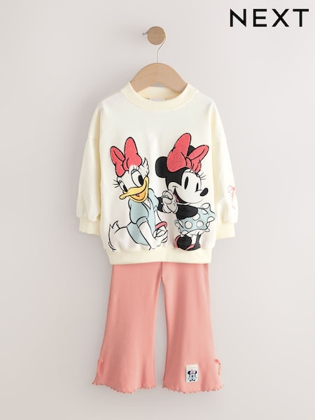 أبيض بيج فاتح - Disney Minnie Mouse and Daisy Duck Long Sleeve Top and Flare Set (3mths-7yrs) (AP5264) | ‏97 د.إ.‏ - ‏ 117‏ د.إ.