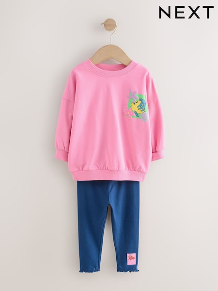 Pink Ariel Little Mermaid Long Sleeve Top and Leggings Set (3mths-7yrs) (AP5271) | 79 QAR - 99 QAR