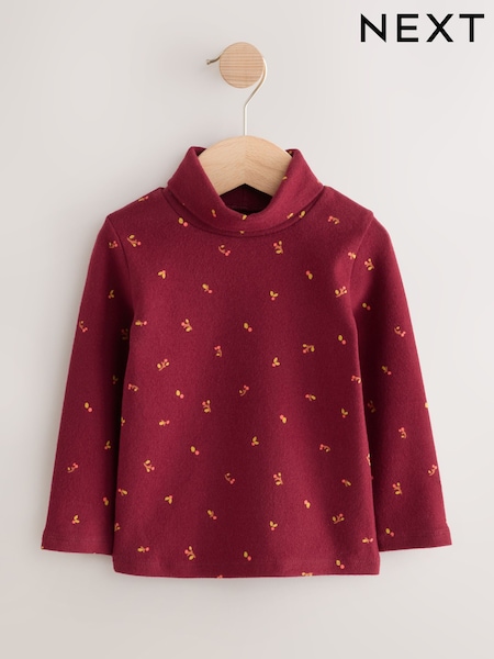 Burgundy Red Long Sleeve Roll Neck Top (3mths-7yrs) (AP5302) | AED30 - AED41