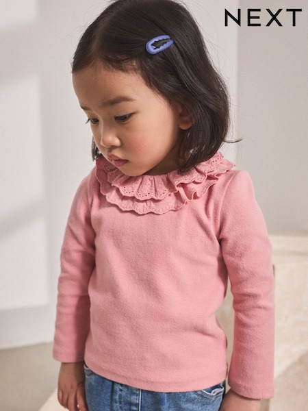 Pink Long Sleeve Collar Top (3mths-7yrs) (AP5314) | €8 - €10.50