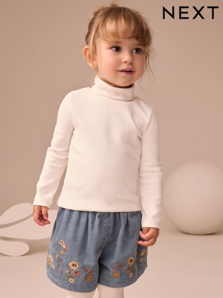 Ecru White Long Sleeve Roll Neck Top (3mths-7yrs) (AP5321) | AED25 - AED36