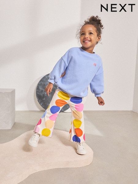 Blue Rainbow Spot Long Sleeve Top and Flare Set (3mths-7yrs) (AP5631) | €15 - €21