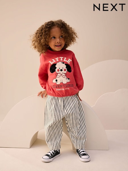 Red Dog Long Sleeve Top and Barrel Trousers Set (3mths-7yrs) (AP5632) | €18 - €24