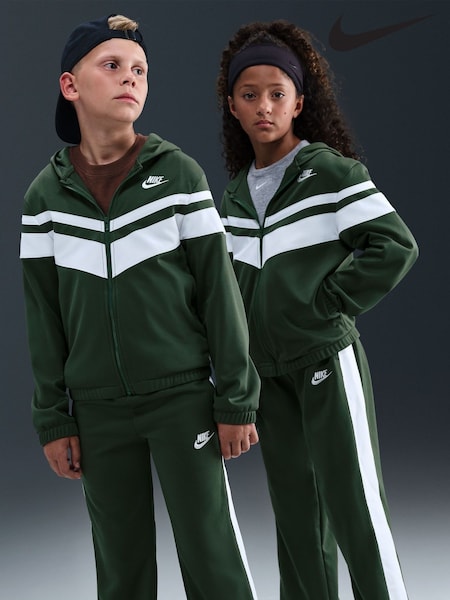 Nike Fir Green DriFIT mixed Material Chevron Tracksuit (AP5657) | €86