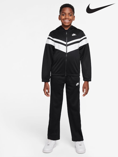 Nike Black DriFIT mixed Material Chevron Tracksuit (AP5658) | €83