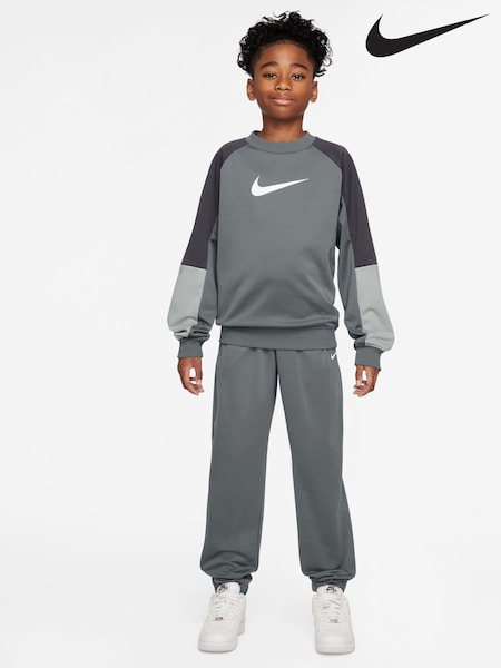 Nike Smoke Grey Dri-FIT Poly Crew Tracksuit (AP5669) | €69