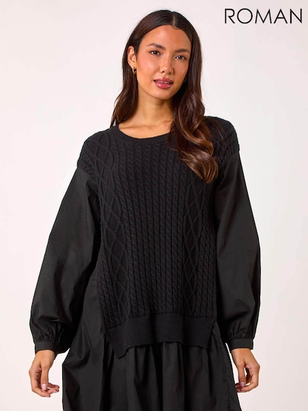 Roman Black 2 in 1 Yoke Knitted Jumper (AP5718) | € 78