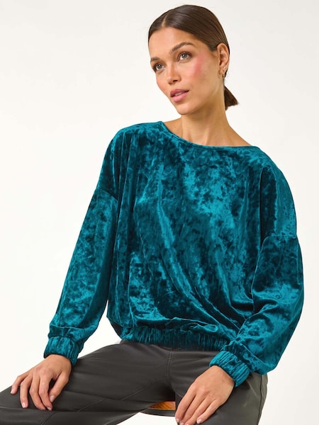 Roman Bubble Hem Velvet Stretch Top (AP5770) | €56