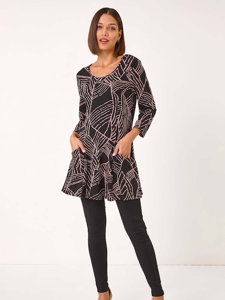 Roman Black Abstract Print Pocket Detail Tunic (AP5771) | 2,403 UAH