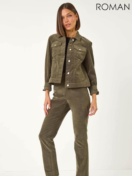 Roman Green Corduroy Pocket Detail Stretch Jacket (AP5781) | €92