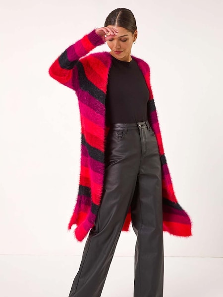 Roman Red Chevy Eyelash Knit Cardigan (AP5785) | 3,304 UAH