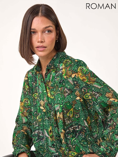Roman Paisley Print Pleated Blouse (AP5869) | €64