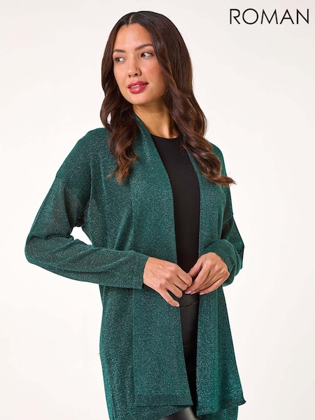 Зеленый - Roman Shimmer Longline Knit Cardigan (AP5974) | €48