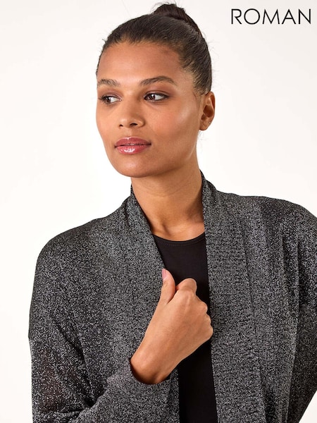 Harmaa - Roman Shimmer Longline Knit Neuletakki (AP5992) | €57