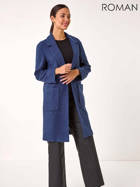 Roman Blue Single Breasted Longline Cardigans (AP6001) | $129