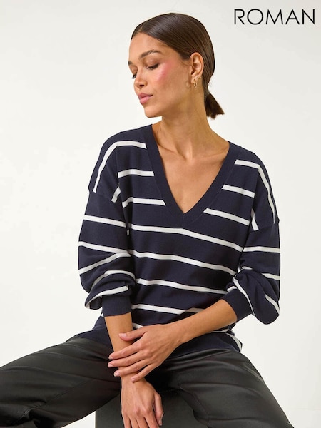 Roman Blue Stripe Print Knitted Jumper (AP6020) | 1,923 UAH