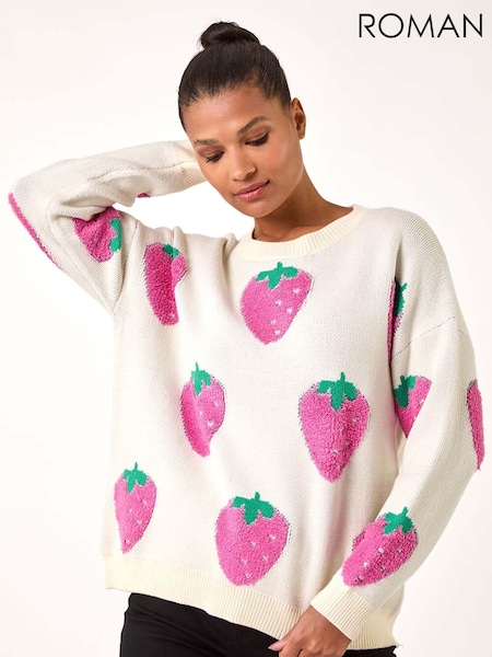 Roman Strawberry Print Knitted Jumper (AP6029) | €71