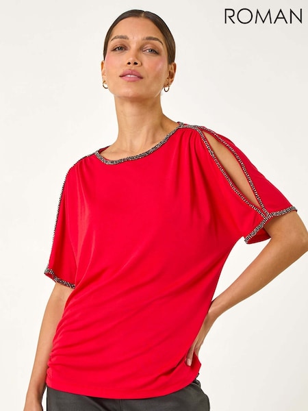 Punainen - Roman Sparkle Trim Soft Stretch - Top (AP6036) | €66