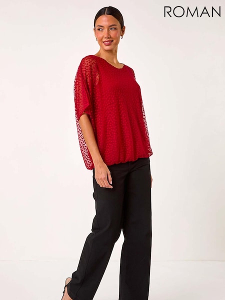 Roman Spot Burnout Detail Mesh Top (AP6065) | €56