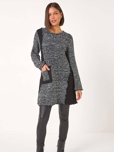 Roman Black Textured Pocket Detail Longline Jumper (AP6077) | AZN 138