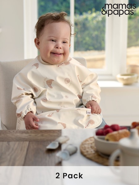 Mamas & Papas Bonjour Bebe Long Sleeve Messy Bibs 2 Pack (AP6106) | €39
