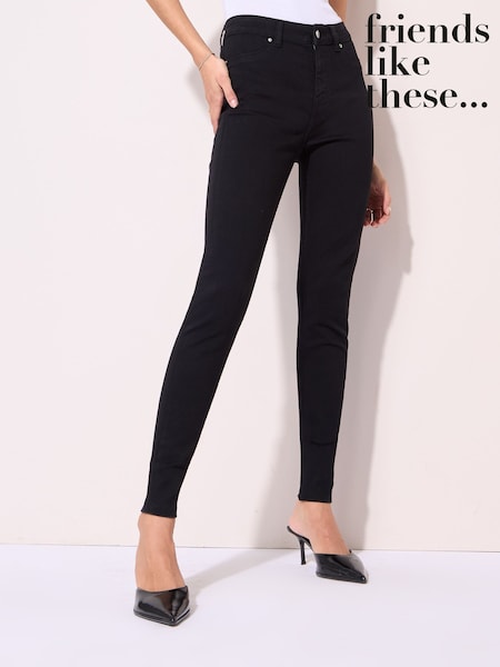 Friends Like These Black Petite Elasticated Waist Denim Jeggings (AP6109) | 1,502 UAH