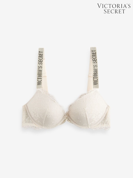 Victoria's Secret Coconut White Add 2 Cups Push Up Lace Shine Strap Bombshell Bra (AP6151) | €68