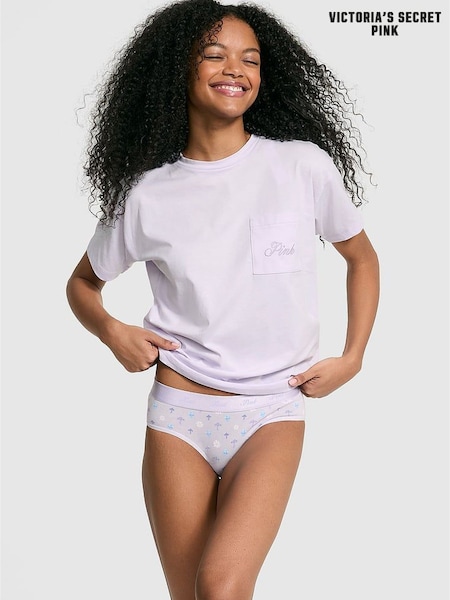 Victoria's Secret PINK Purple Whisper Cotton Pyjama T-Shirt (AP6193) | €22
