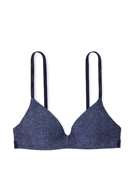Victoria's Secret PINK Dark Blue Denim Print Non Wired Push Up Bra (AP6212) | €33