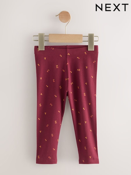 Bordo rdeča s cvetličnim potiskom - Leggings (3mths-7yrs) (AP6249) | € 6 - € 9