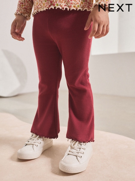 Burgundy Red Rib Flare Leggings (3mths-7yrs) (AP6251) | AED20 - AED30