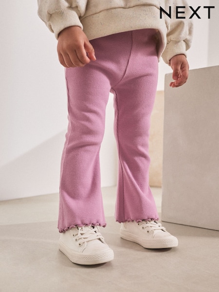 Mauve Purple Rib Flare Leggings (3mths-7yrs) (AP6252) | AED20 - AED30