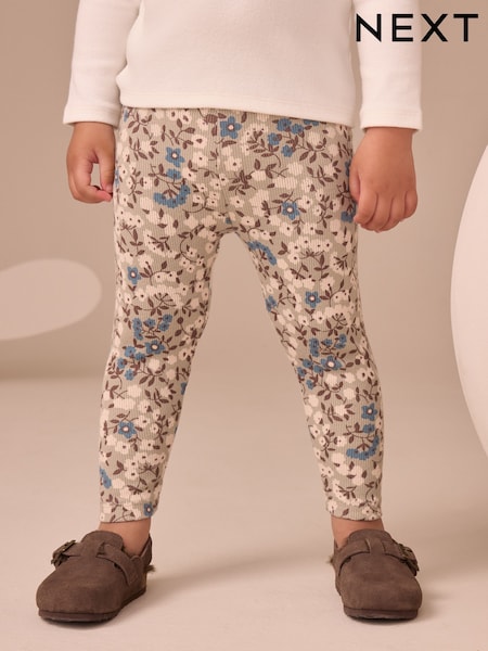 Sage Blue/Green Floral - Rib Leggings (3mths-7yrs) (AP6267) | 7 € - 10 €