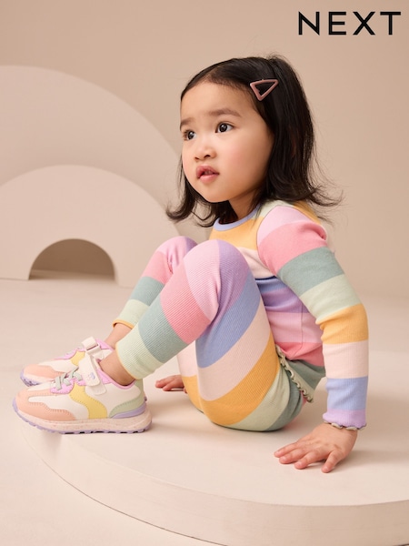 Rainbow Stripe Rib Leggings (3mths-7yrs) (AP6270) | €7 - €8.50
