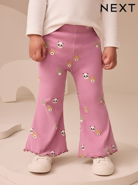 Purple Bear Character Rib Flare Leggings (3mths-7yrs) (AP6271) | €7 - €8.50