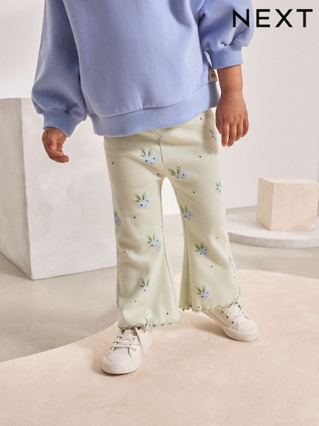 Mint Green Blueberry Rib Flare Leggings (3mths-7yrs) (AP6272) | €7 - €8.50