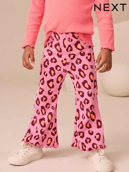 Purple Leopard Print Rib Flare Leggings (3mths-7yrs) (AP6273) | AED25 - AED36