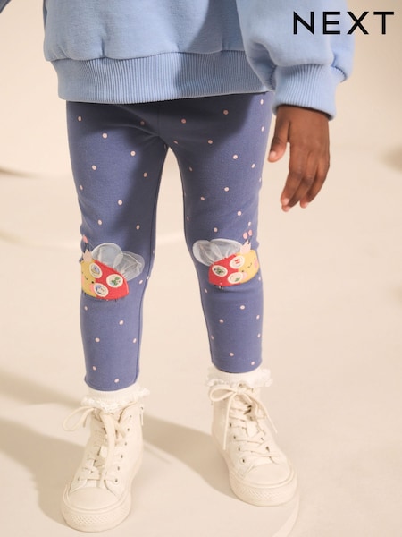 Blue Ladybird Knee Embellished Leggings (3mths-7yrs) (AP6278) | €10 - €13