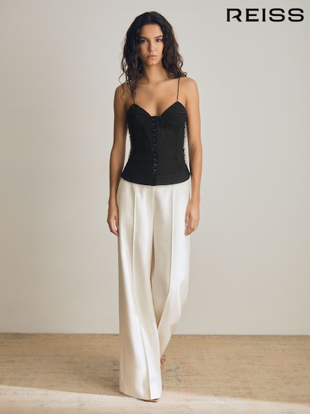 Reiss Dion Atelier Wide Leg Belted Suit Trousers (AP6286) | €433