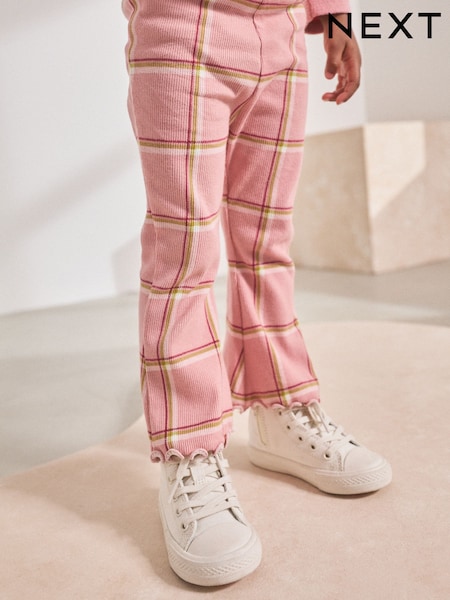 Rosa, kariert - Rib Flare Leggings (3mths-7yrs) (AP6289) | 7 € - 10 €