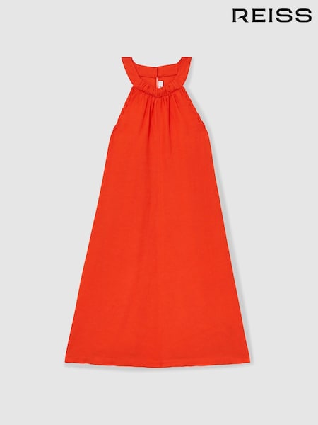 Reiss Red Erika Whipstitch Sleeveless Midi Dress (AP6313) | kr1 604